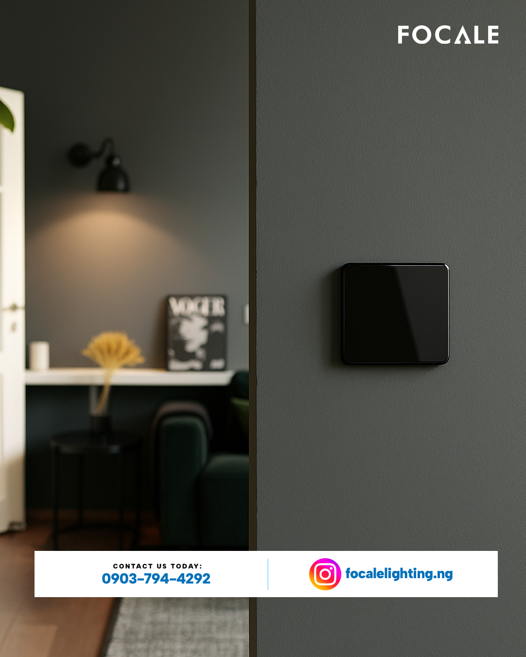 FL-S7.5 GLASS BLACK 1 Gang 2 Way