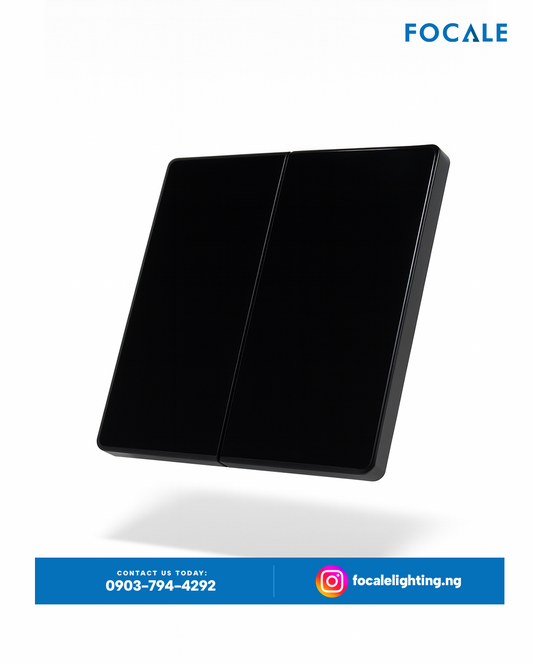 FL-S7.5 GLASS BLACK 2 Gang 2 Way