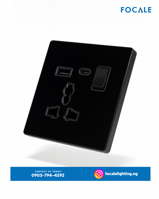 FL-S7.5 GLASS BLACK 3 pin +USB Type c