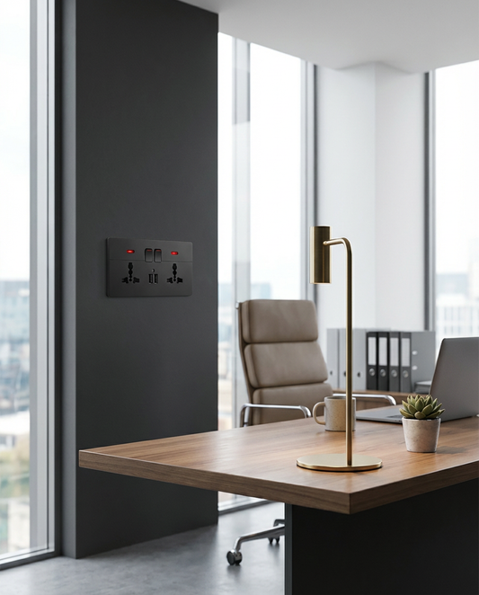 FL-D1-D12 DOUBLE 3 PIN +USB Bk