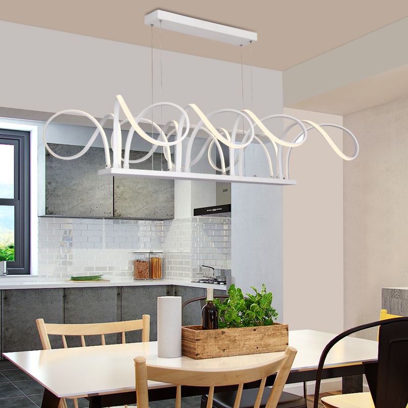 Acrylic Spiral LED Chandelier White