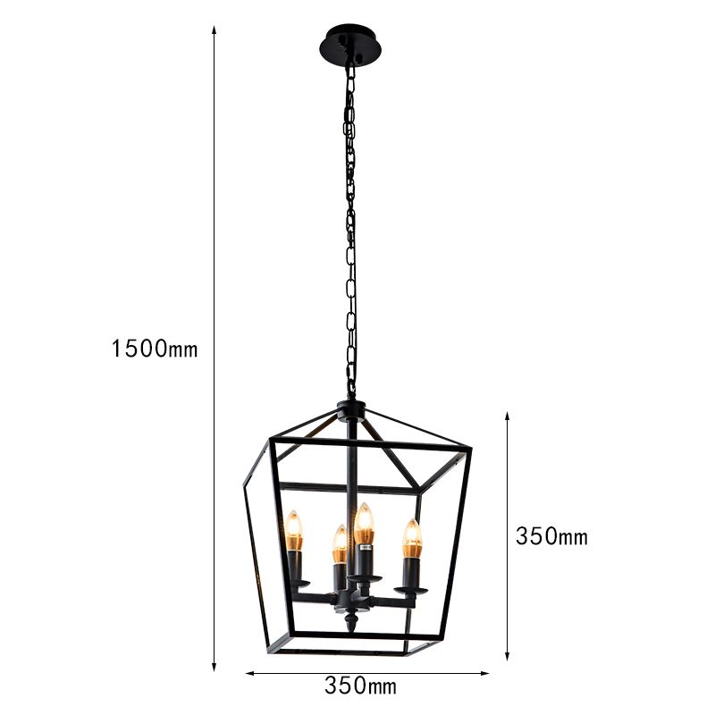 Black Pentagonal Lantern Drop-down Light