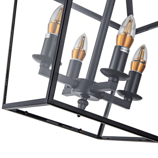 Black Pentagonal Lantern Drop-down Light