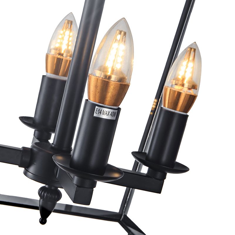 Black Pentagonal Lantern Drop-down Light