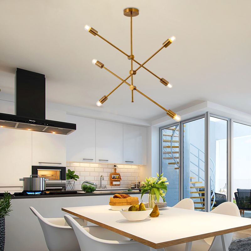 Brass Finish Crossed Line Pendant Light