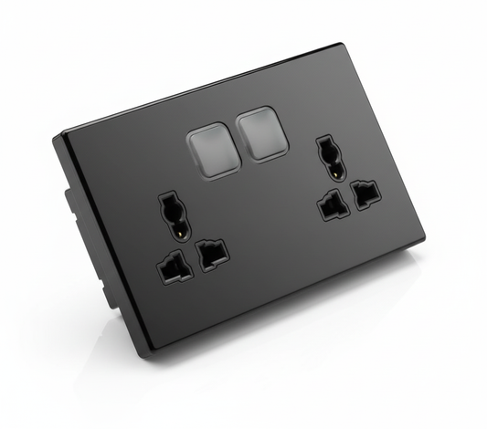 FL-A2 Led Glass BK double 3 pin socket