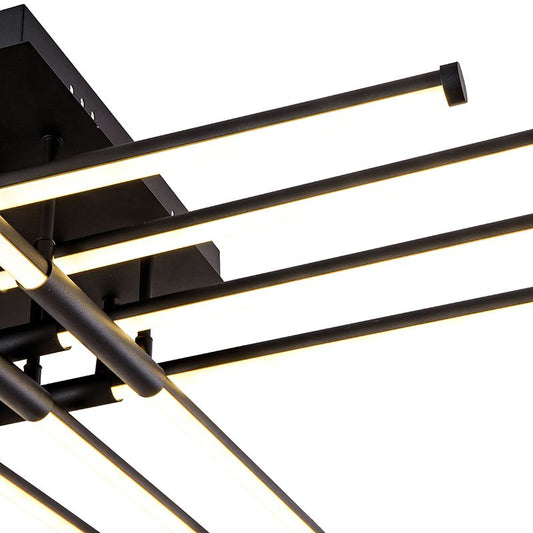 Crossline-mat LED Ceiling-Mounted light Sandy Black
