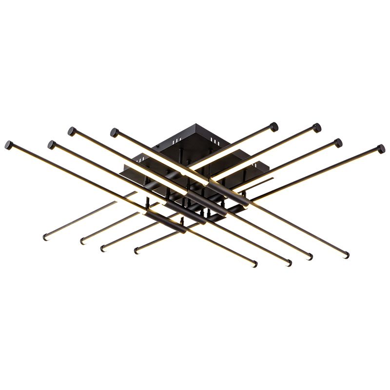 Crossline-mat LED Ceiling-Mounted light Sandy Black