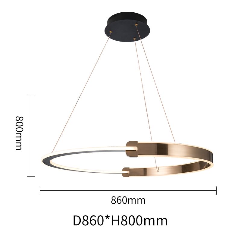 Double Half-Halo Pendant Light Gold