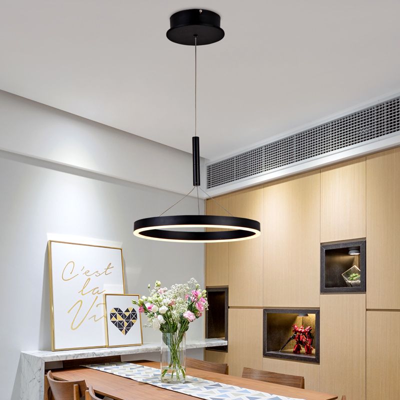 Drop Halo Pendant Light Black