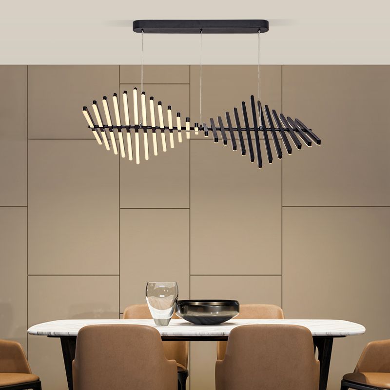 Fish Bone LED Pendant Light Copper