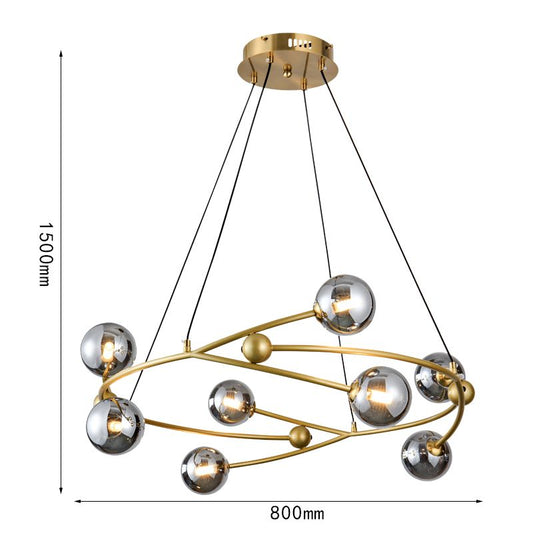 Gold Bubble Wreath Design Chandelier
