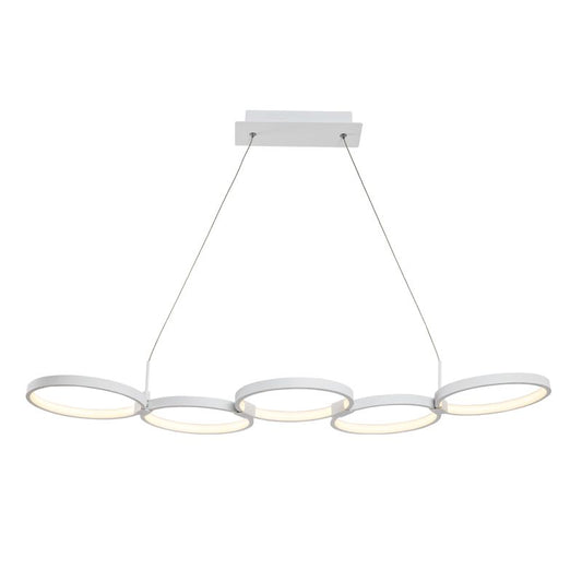 Hexa-Halo Modern Pendant Light White