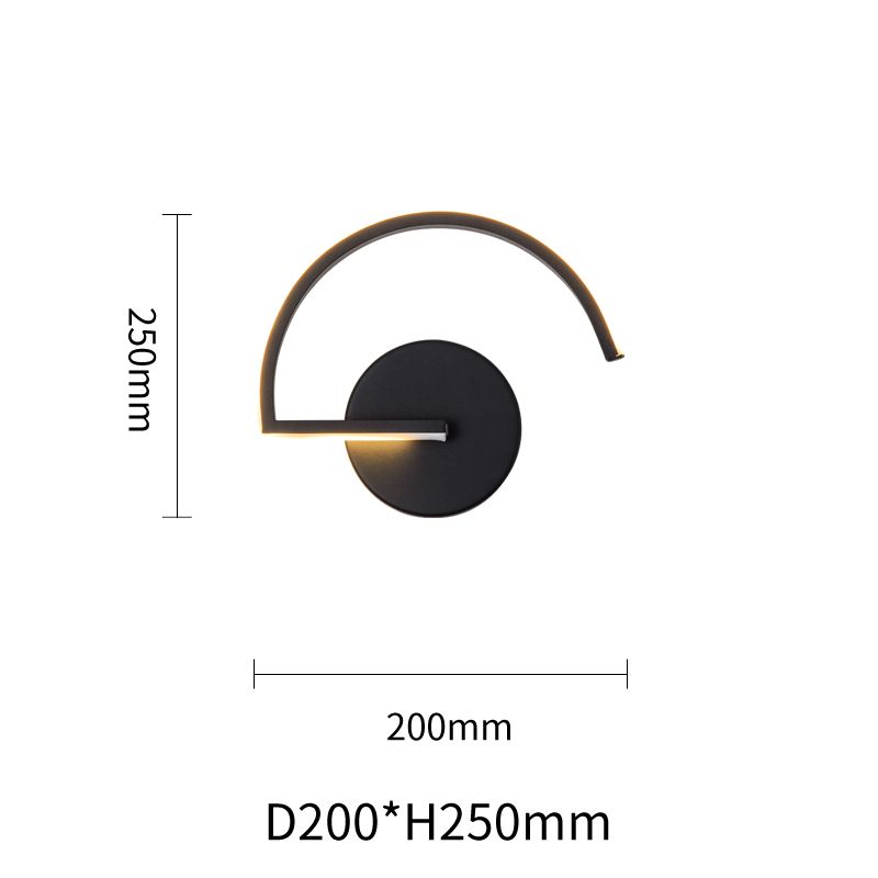 LED Sector-Shape Wall Sconce Lamp Sandy Black