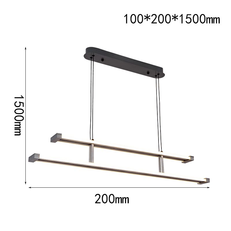 Linear-shaped LED Pendant light Aluminum Oxidized Grey with Electroplated Copper