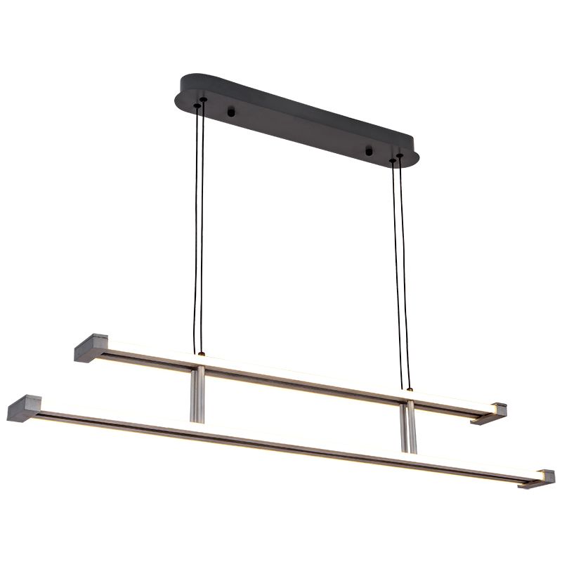 Linear-shaped LED Pendant light Aluminum Oxidized Grey with Electroplated Copper