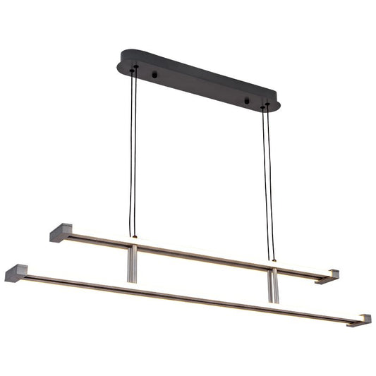 Linear-shaped LED Pendant light Aluminum Oxidized Grey with Electroplated Copper