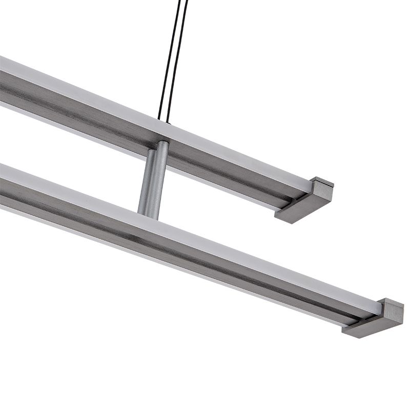Linear-shaped LED Pendant light Aluminum Oxidized Grey with Electroplated Copper