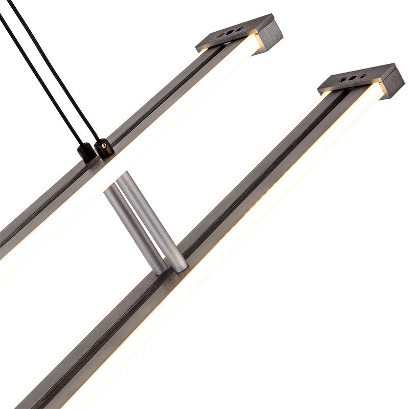 Linear-shaped LED Pendant light Aluminum Oxidized Grey with Electroplated Copper