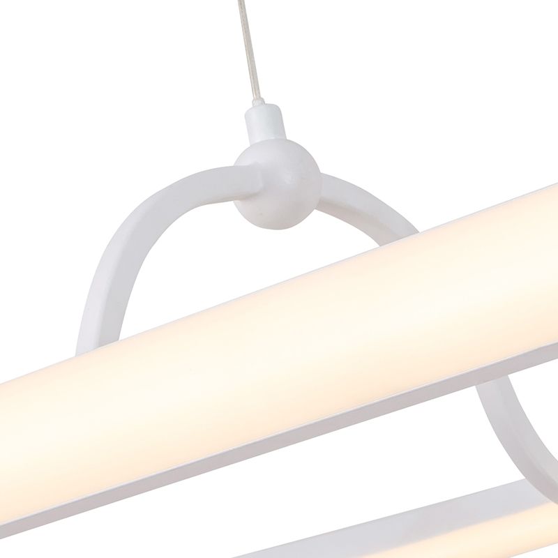 Modern Round Rectangle LED Pendant Light White