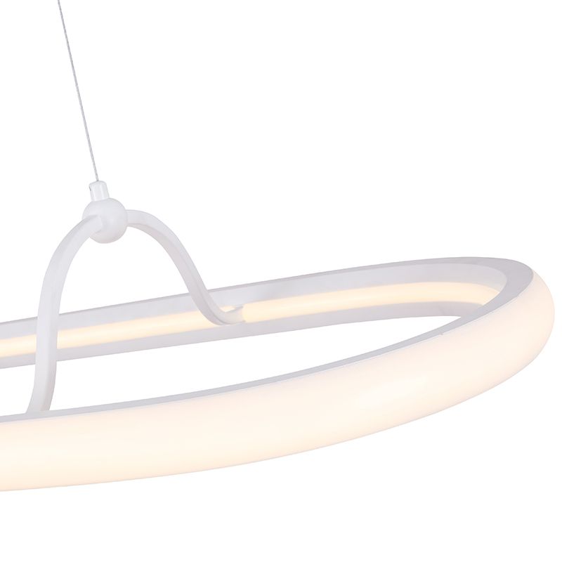 Modern Round Rectangle LED Pendant Light White