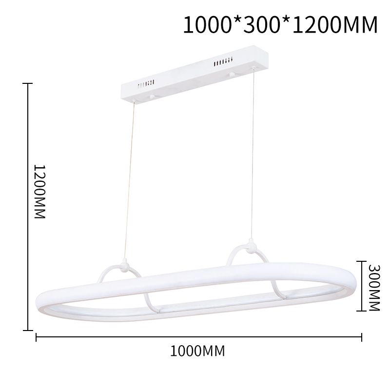 Modern Round Rectangle LED Pendant Light White
