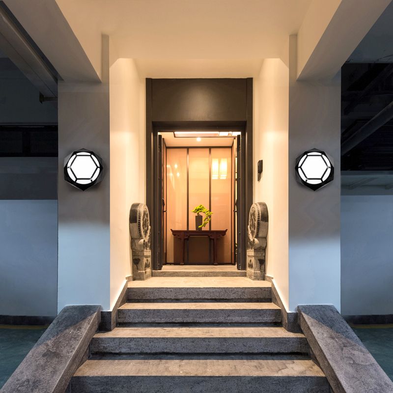 Modern Soccer Style Outdoor Wall light Black