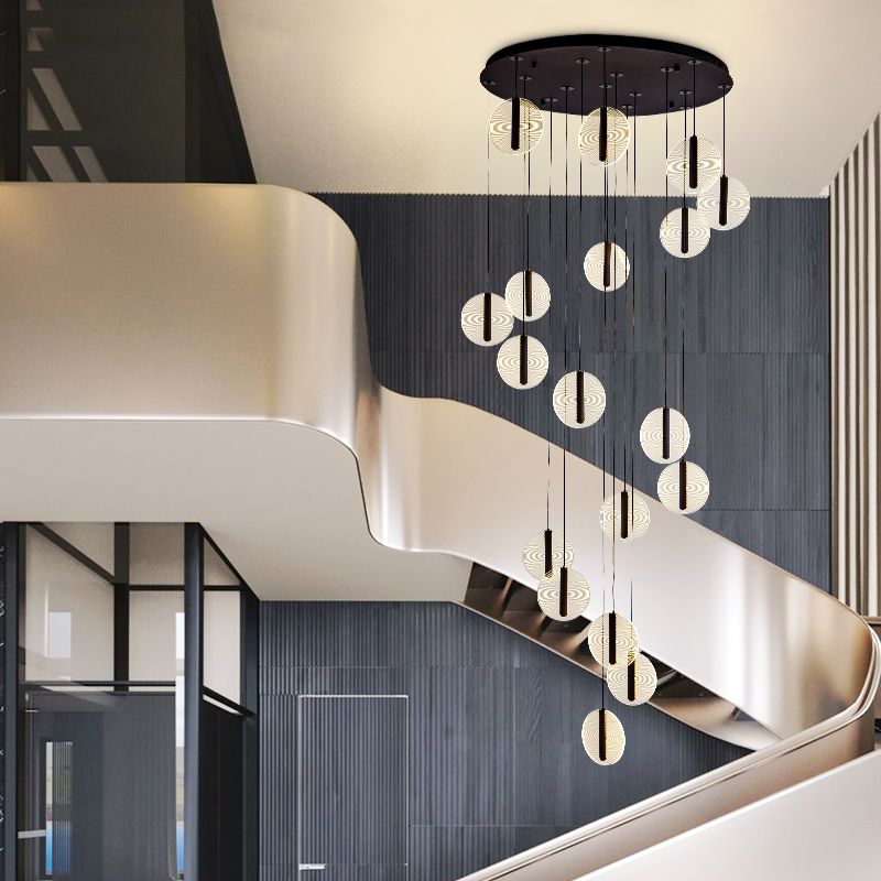 Nordic Minimalist Staircase Chandelier