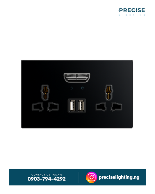 SMART Socket Double 3 pin +USB Type c