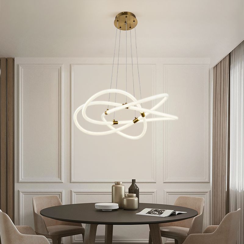 Orbital-shaped LED ceiling-mounted light Electroplated Copper