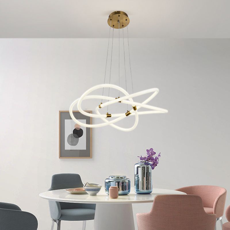 Orbital-shaped LED ceiling-mounted light Electroplated Copper