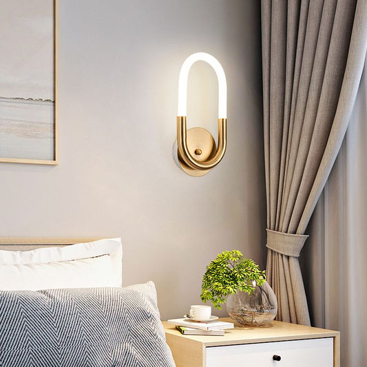 Oval LED wall light 90° Degrees Rotatable Electroplated Copper
