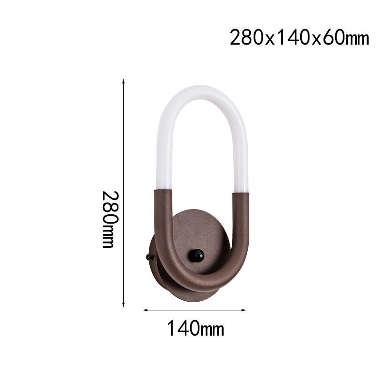 Oval LED wall light 90° Degrees Rotatable Sandy Coffee