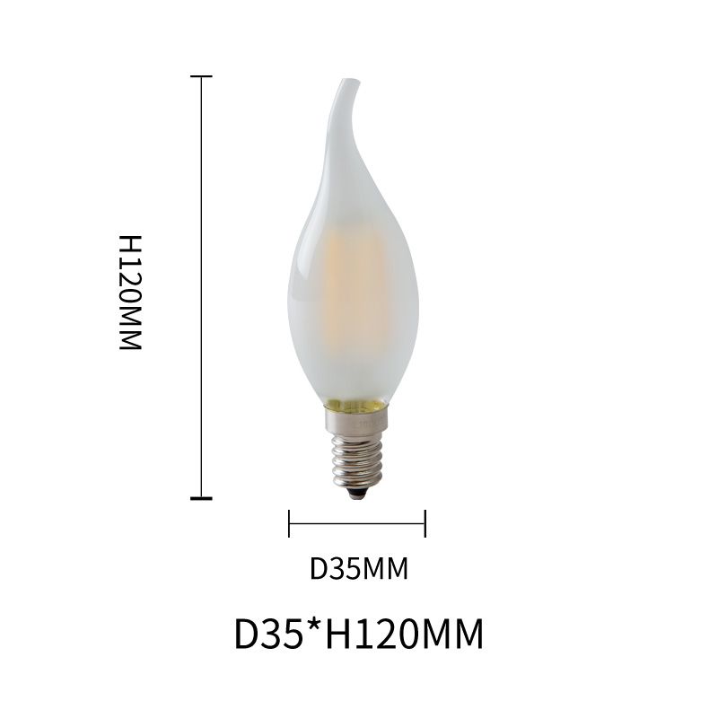 Frosted Flame Tip LED Candelabra Bulb - Elegant Decorative Lighting - PL-HF-C35L-E14 4w milky 2700k