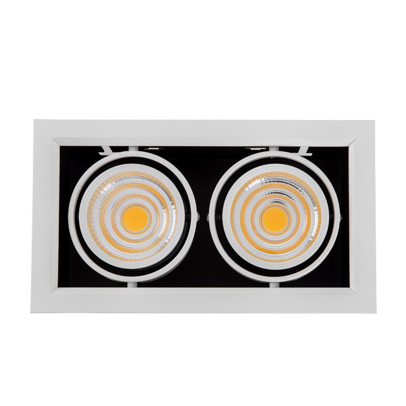 Dual COB LED Recessed Downlight - PL-LS53102 WH+BK 3000K