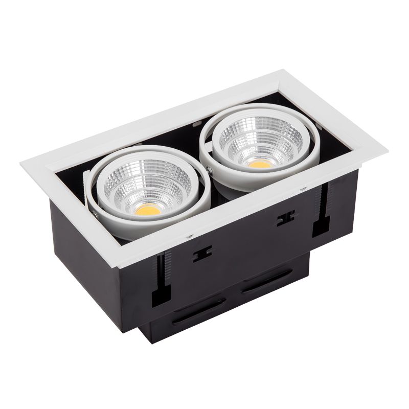 Dual COB LED Recessed Downlight - PL-LS53102 WH+BK 3000K