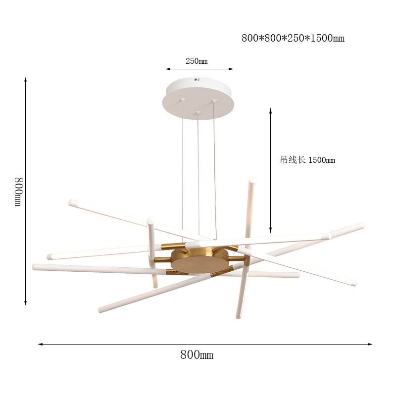 Fish Bone LED Pendant Light Black