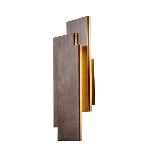 Rectangle-shaped LED wall sconce Sandy Coffee