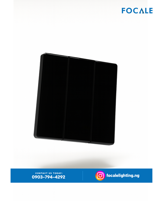 FL-S7.5 GLASS BLACK 3 Gang 2 Way