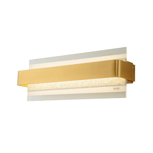 Vertical-Cascade LED Wall Sconce Brass