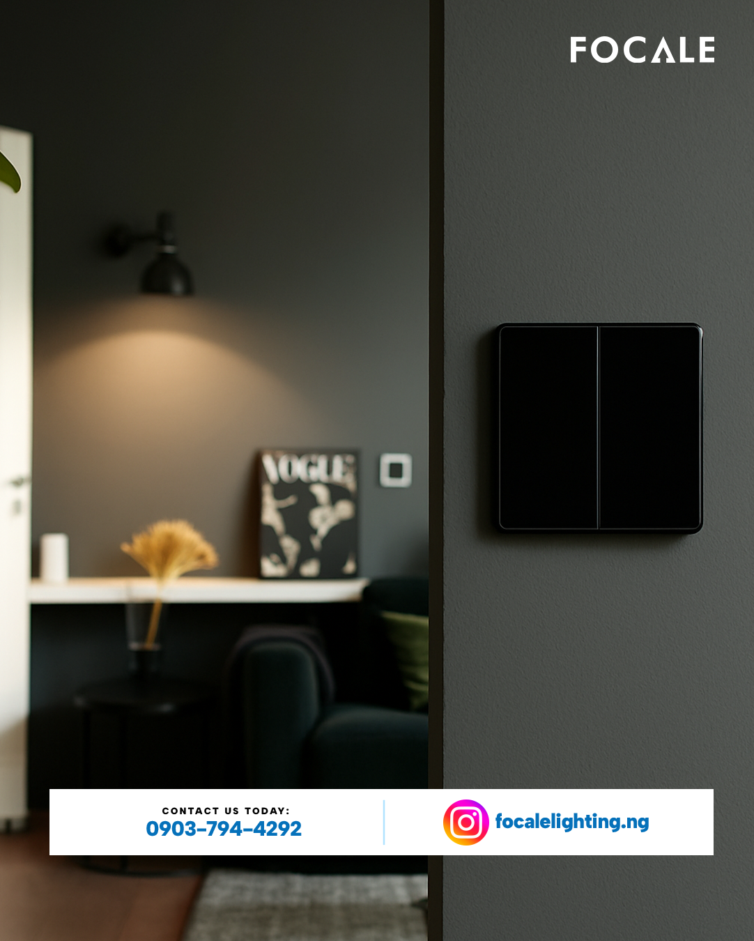 FL-S7.5 GLASS BLACK 2 Gang 2 Way