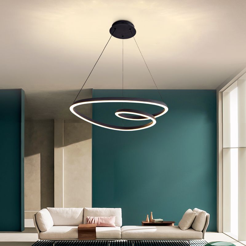 Acrylic Ribbon LED Pendant sconce Sandy Black FOCALE