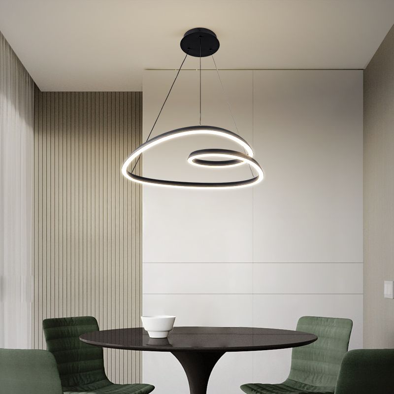 Acrylic Ribbon LED Pendant sconce Sandy Black FOCALE