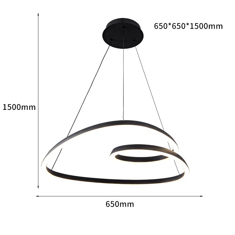 Acrylic Ribbon LED Pendant sconce Sandy Black FOCALE