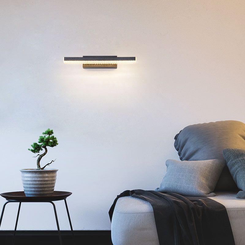 Contemporary LED Mirror Wall Light Sandy Black