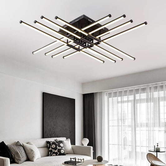 Crossline-mat LED Ceiling-Mounted light Sandy Black