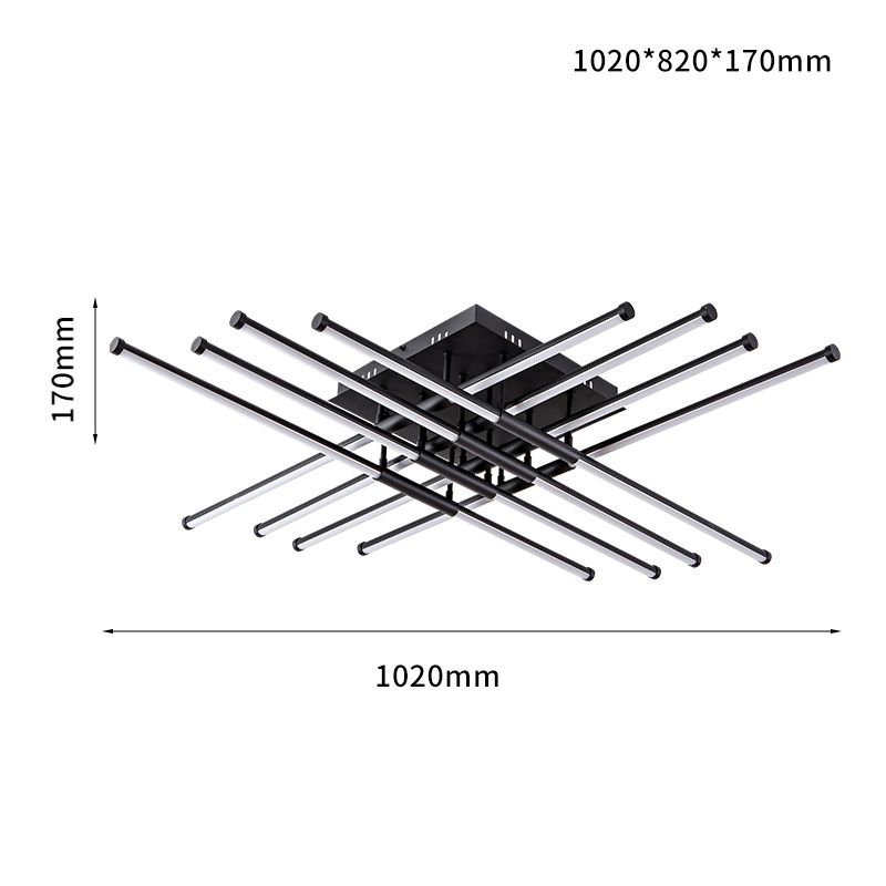 Crossline-mat LED Ceiling-Mounted light Sandy Black
