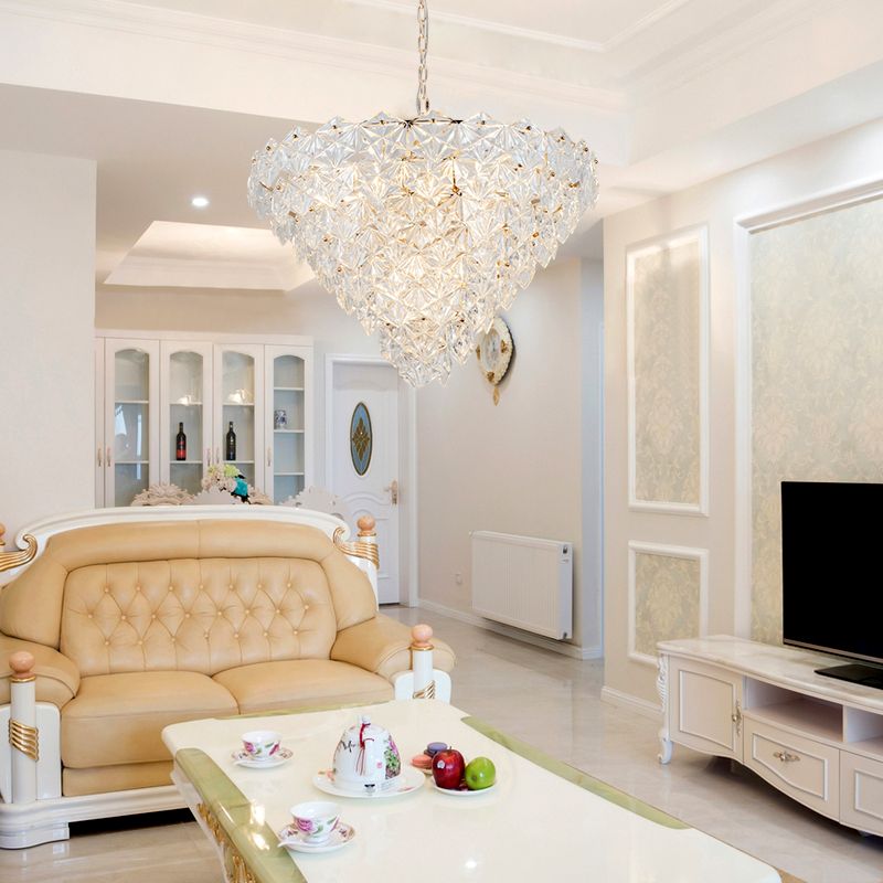 Crystal Cone Chandelier Light