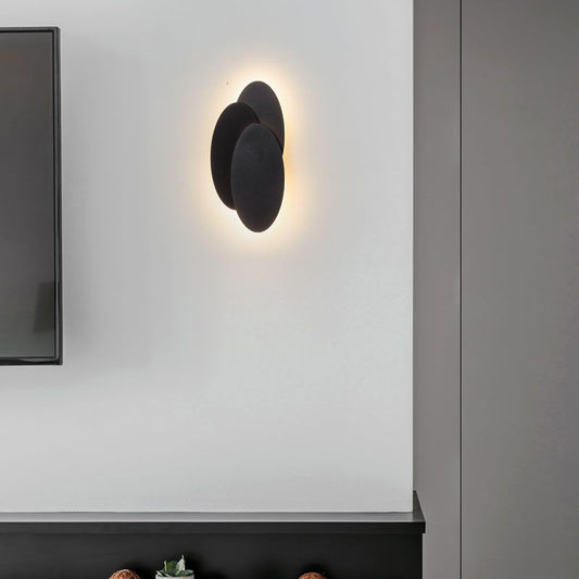 Disc-shaped LED wall sconce Sandy Black