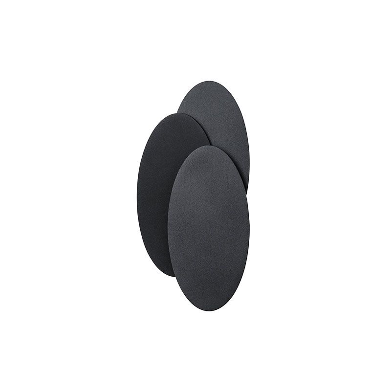 Disc-shaped LED wall sconce Sandy Black